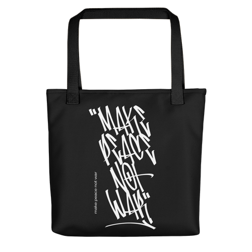 Default Title Make Peace Not War Vertical Graffiti (motivation) Tote bag by Design Express