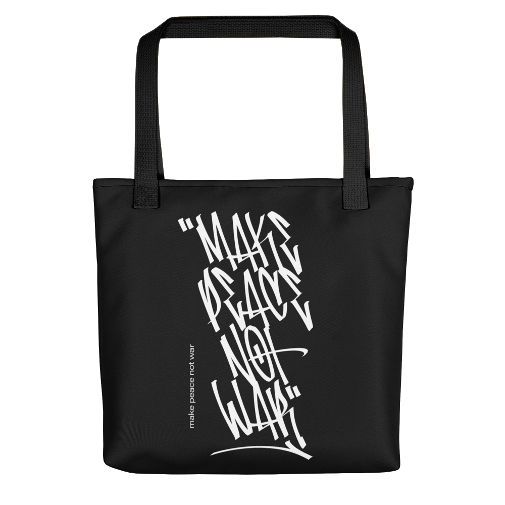 Default Title Make Peace Not War Vertical Graffiti (motivation) Tote bag by Design Express