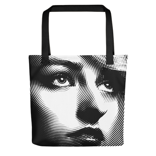 Default Title Face Art Black & White Tote bag by Design Express