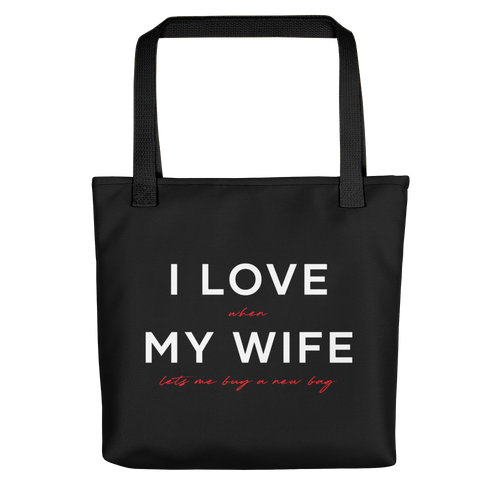 Default Title I Love My Wife (Funny) Tote bag by Design Express