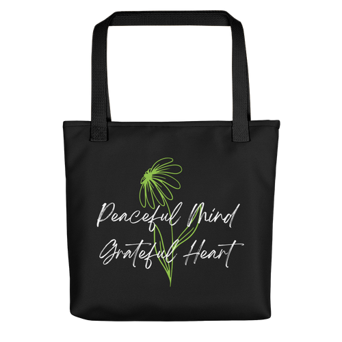 Default Title Peaceful Mind Grateful Heart Tote bag by Design Express