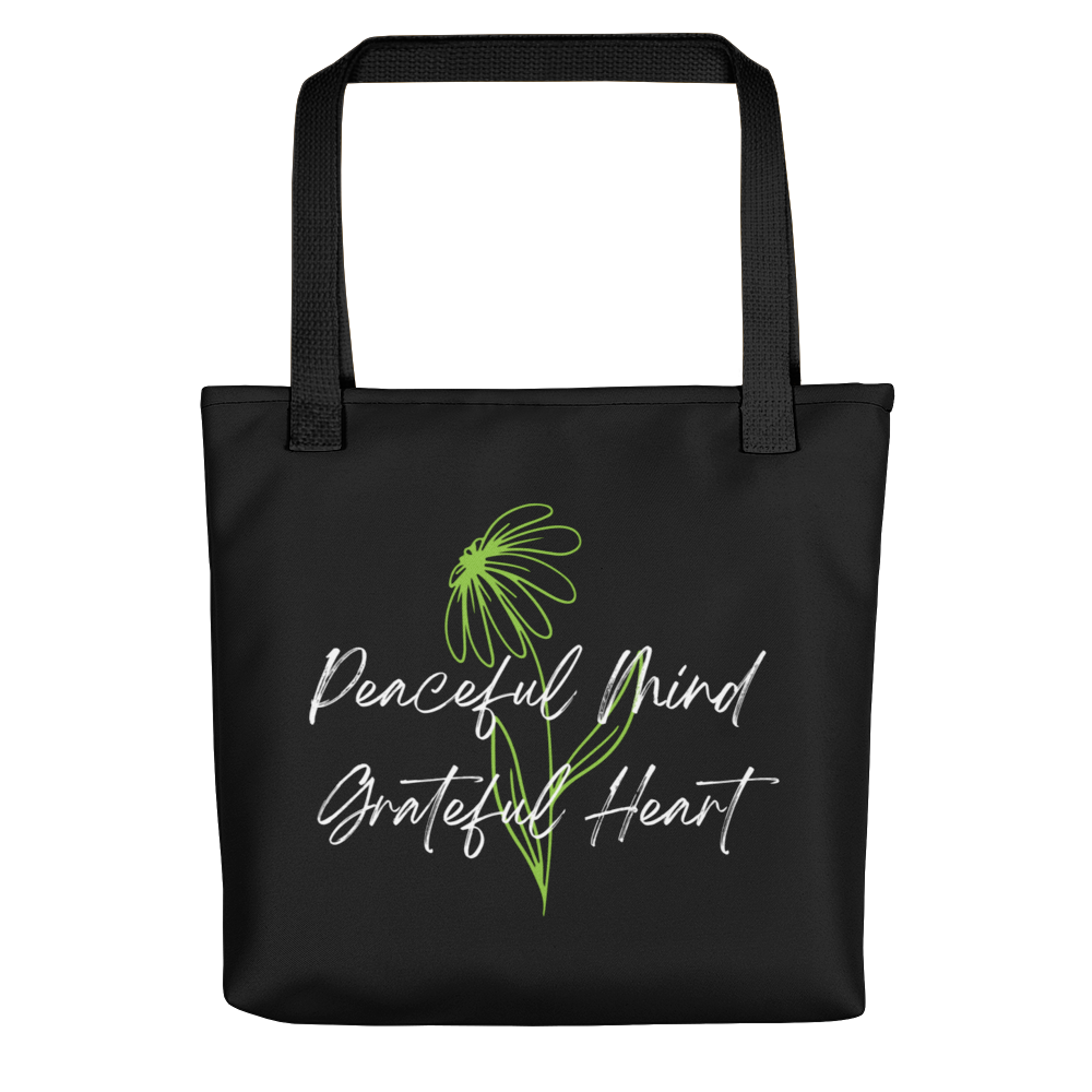 Default Title Peaceful Mind Grateful Heart Tote bag by Design Express