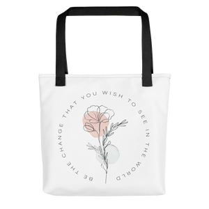 Default Title Be the change that you wish to see in the world White Tote bag by Design Express