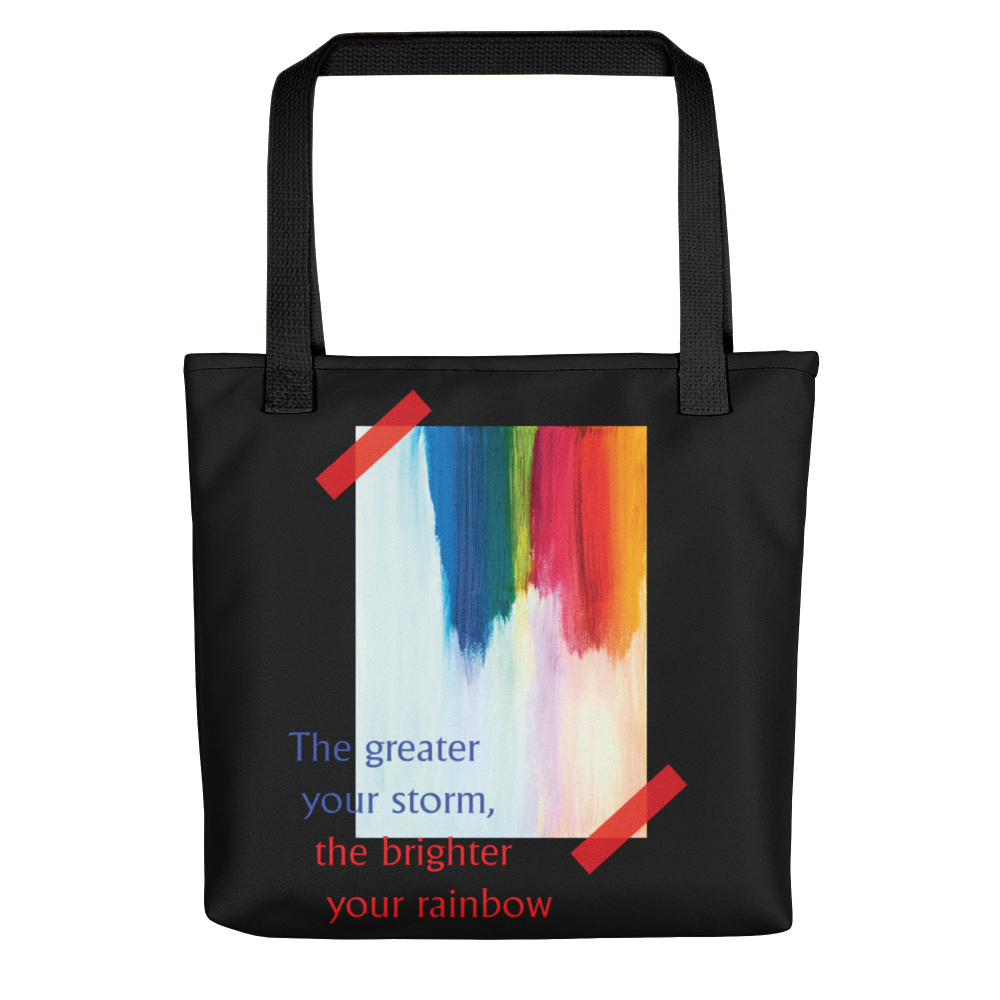 Default Title Rainbow Tote bag Black by Design Express