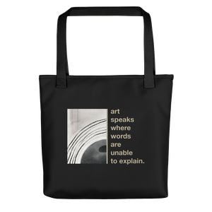 Default Title Art speaks where words are unable to explain Tote bag by Design Express