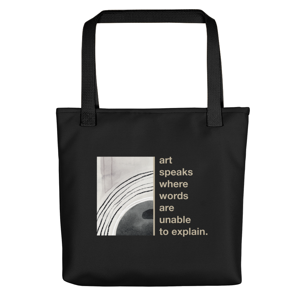 Default Title Art speaks where words are unable to explain Tote bag by Design Express