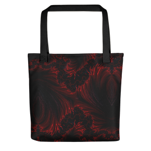 Default Title Black Red Fractal Art Tote bag by Design Express