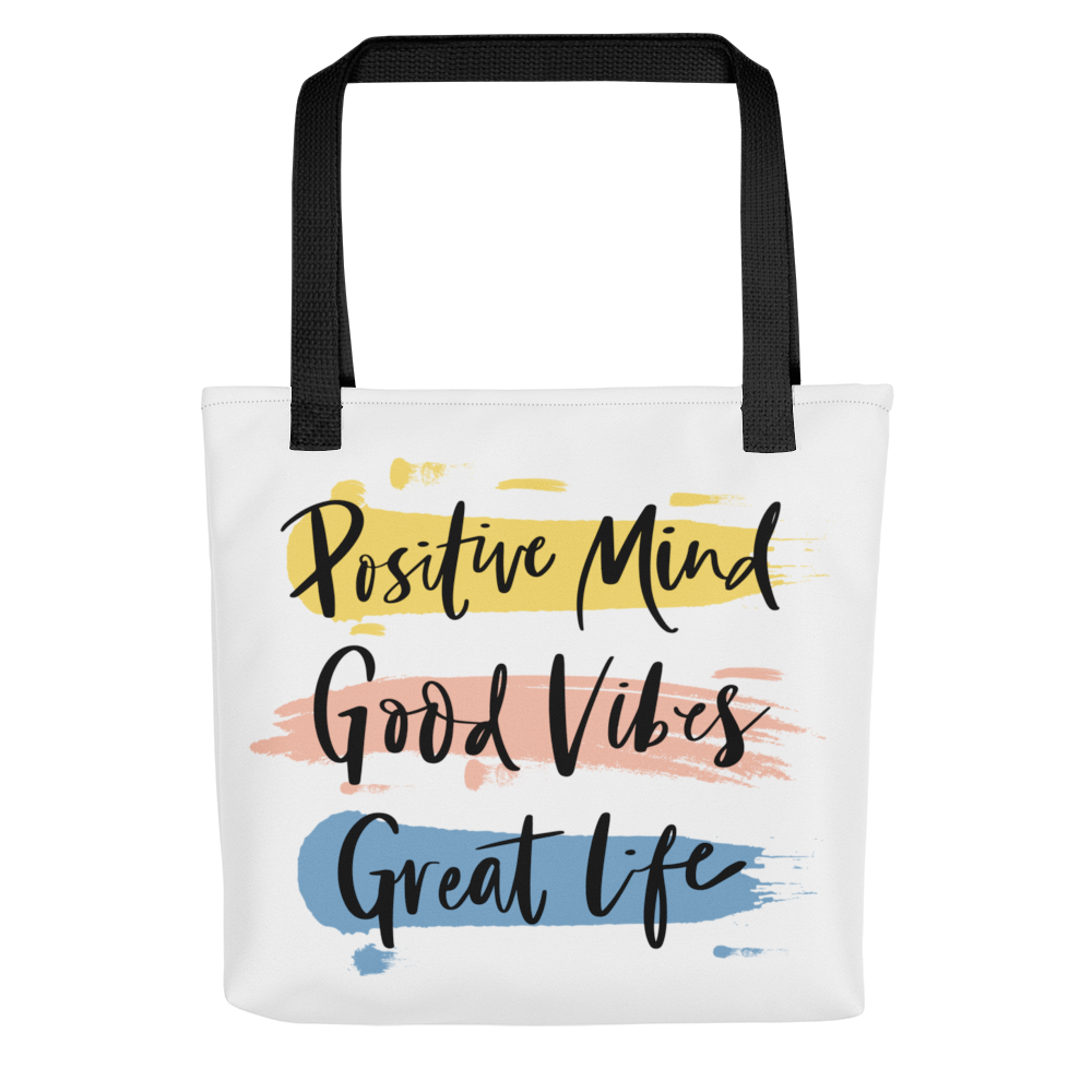 Default Title Positive Mind, Good Vibes, Great Life Tote bag by Design Express