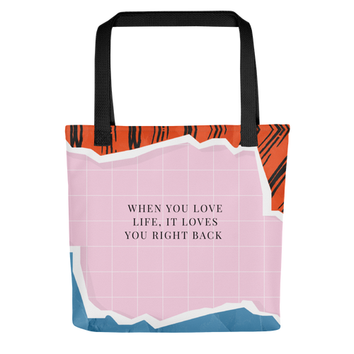 Default Title When you love life, it loves you right back Tote bag by Design Express