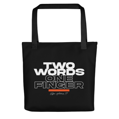 Default Title Two Words One Finger Tote Bag by Design Express