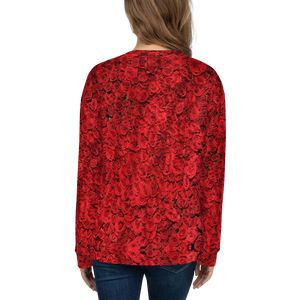 Red Rose Pattern Unisex Sweatshirt by Design Express
