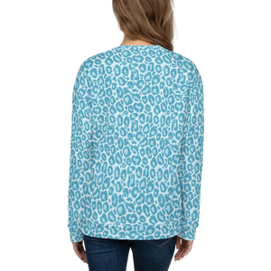 Teal Leopard Print Unisex Sweatshirt by Design Express