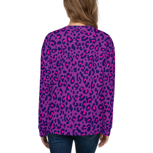 Purple Leopard Print Unisex Sweatshirt by Design Express