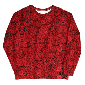 Red Rose Pattern Unisex Sweatshirt by Design Express