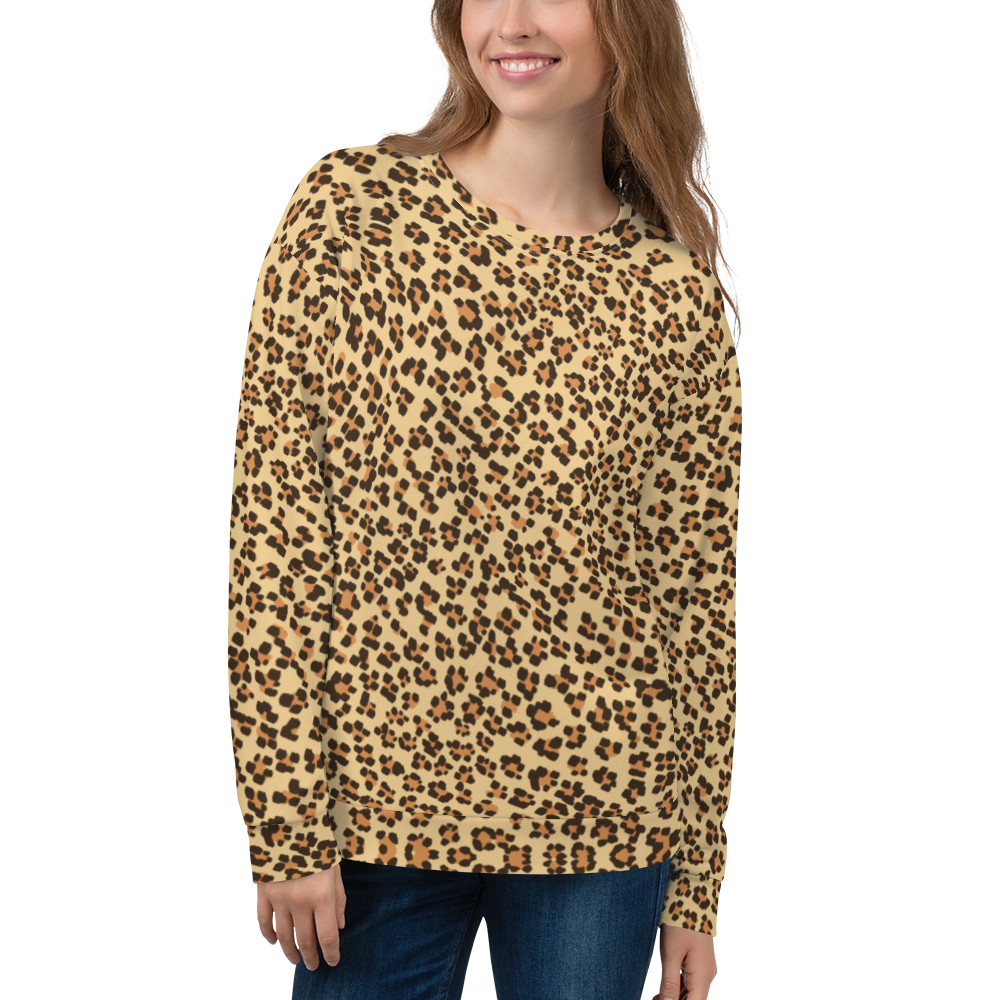 XS Yellow Leopard Print Unisex Sweatshirt by Design Express