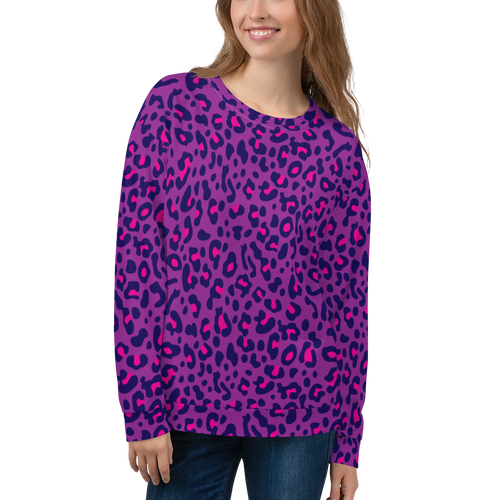 XS Purple Leopard Print Unisex Sweatshirt by Design Express