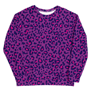 Purple Leopard Print Unisex Sweatshirt by Design Express