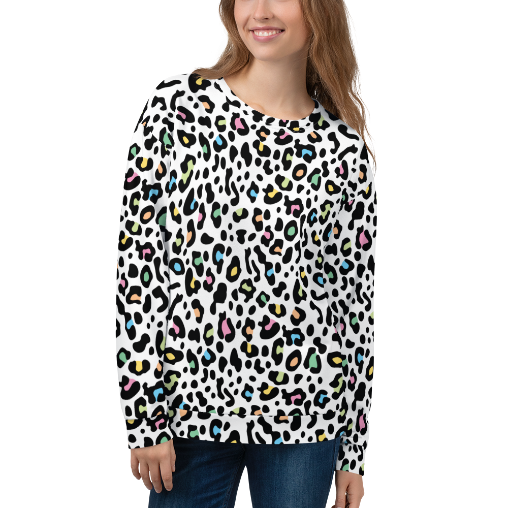 XS Color Leopard Print Unisex Sweatshirt by Design Express