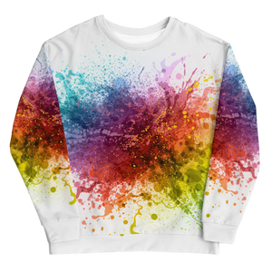 Rainbow Paint Splash Unisex Sweatshirt by Design Express