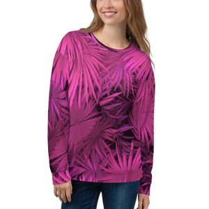 XS Pink Palm Unisex Sweatshirt by Design Express