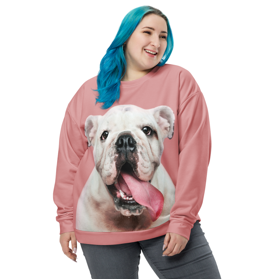 Cute White Bulldog Unisex Sweatshirt