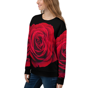 Charming Red Rose Unisex Sweatshirt by Design Express