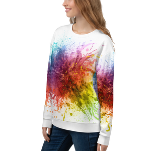 Rainbow Paint Splash Unisex Sweatshirt by Design Express