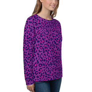 Purple Leopard Print Unisex Sweatshirt by Design Express