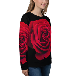 Charming Red Rose Unisex Sweatshirt by Design Express