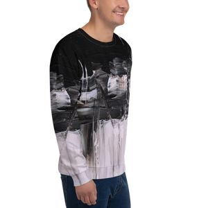 Black & White Abstract Painting Unisex Sweatshirt by Design Express