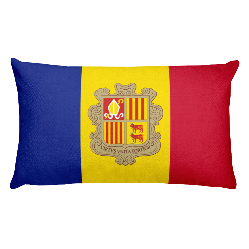Default Title Andorra Flag Allover Print Rectangular Pillow Home by Design Express
