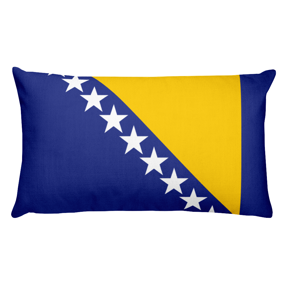 Default Title Bosnia and Herzegovina Flag Allover Print Rectangular Pillow Home by Design Express