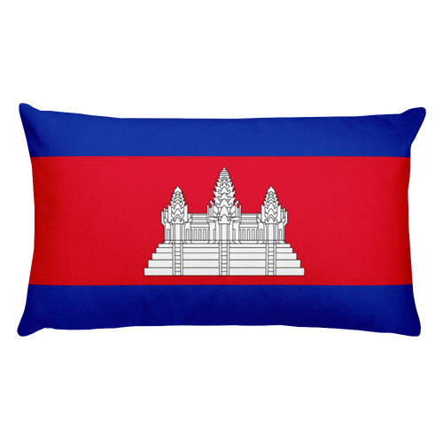 Default Title Cambodia Flag Allover Print Rectangular Pillow Home by Design Express