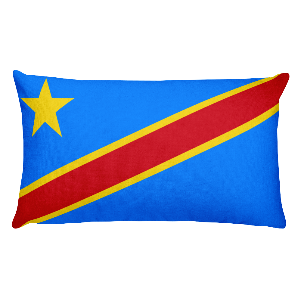Default Title Democratic Republic of the Congo Flag Allover Print Rectangular Pillow Home by Design Express