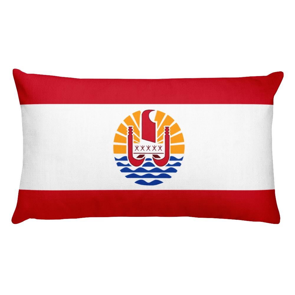 Default Title French Polynesia Flag Allover Print Rectangular Pillow Home by Design Express
