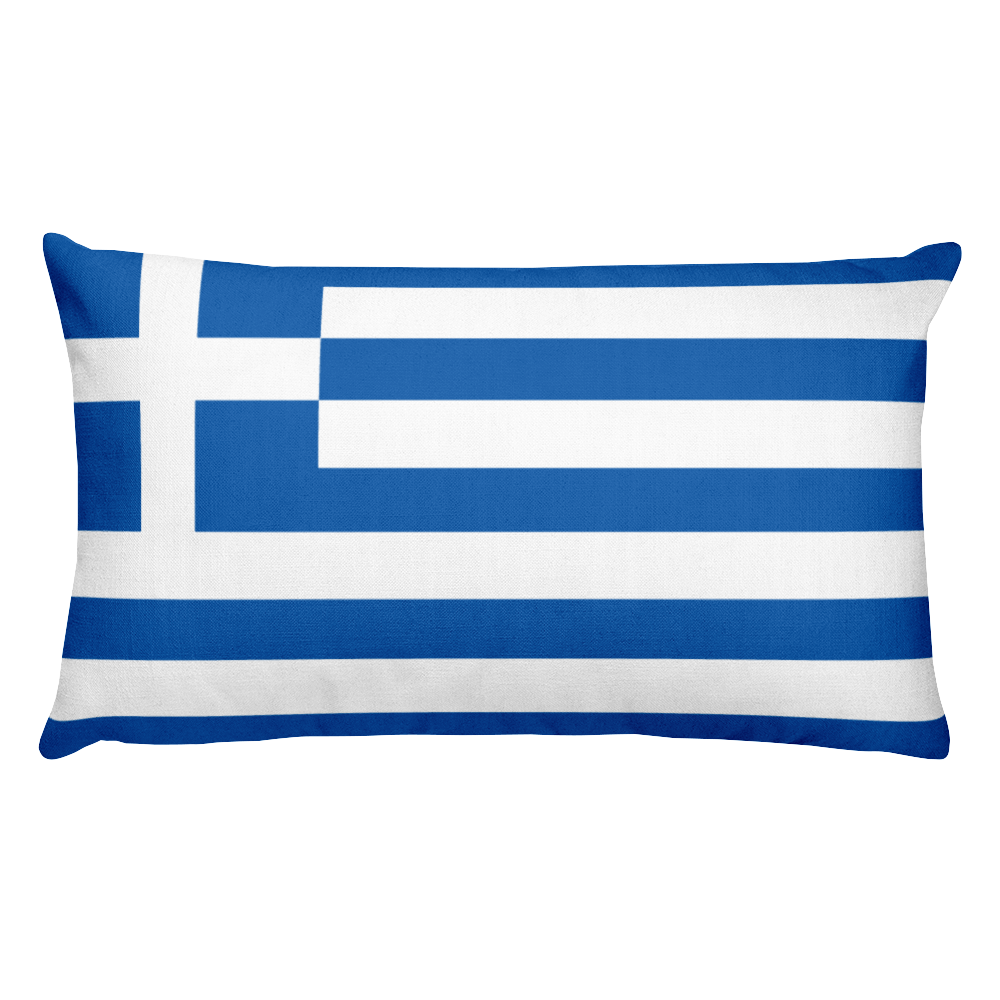 Default Title Greece Flag Allover Print Rectangular Pillow Home by Design Express