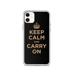 iPhone 11 Keep Calm and Carry On (Black Gold) iPhone Case iPhone Cases by Design Express