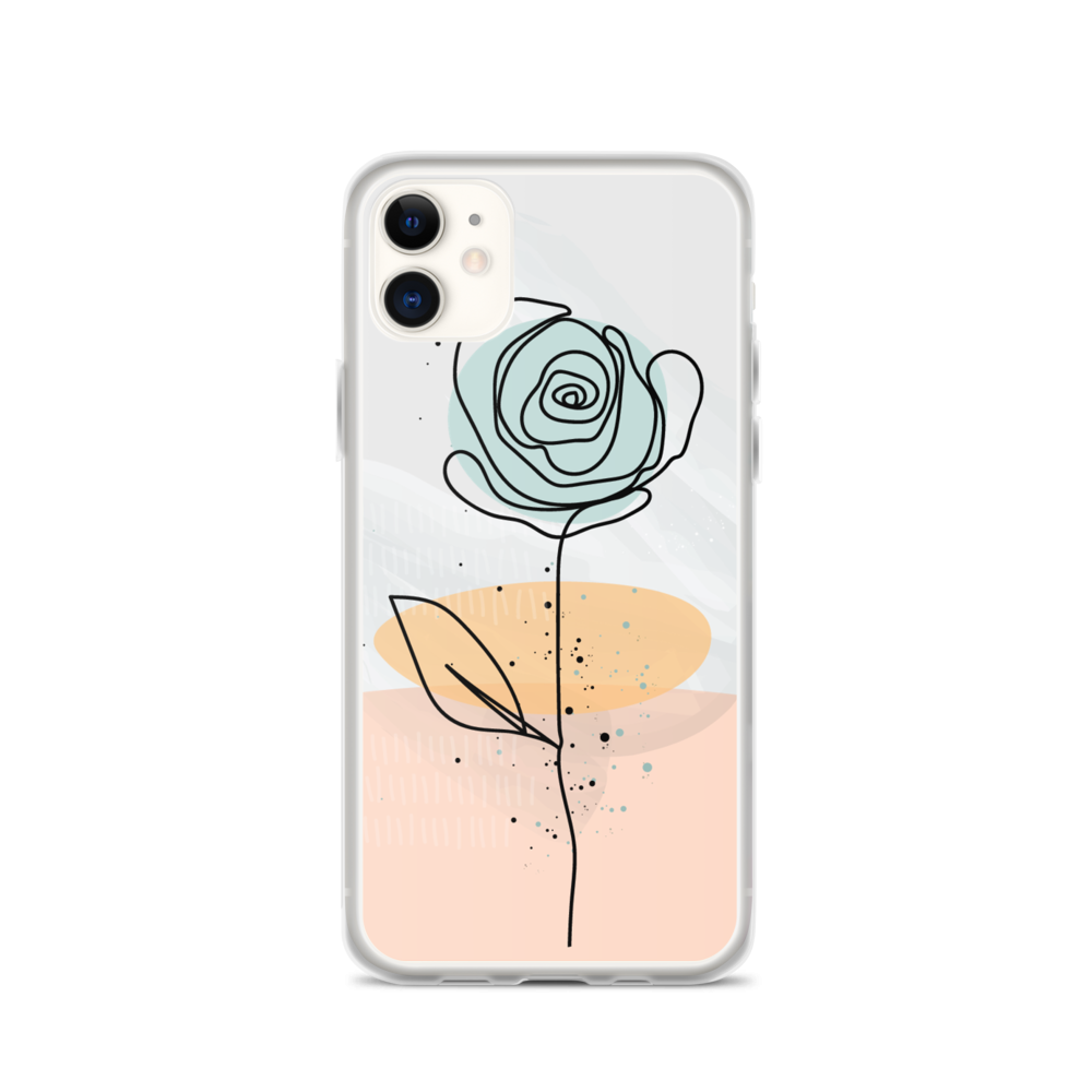 iPhone 11 Pasty Flower Line iPhone Case by Design Express