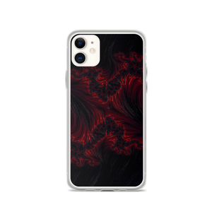 iPhone 11 Black Red Fractal Art iPhone Case by Design Express