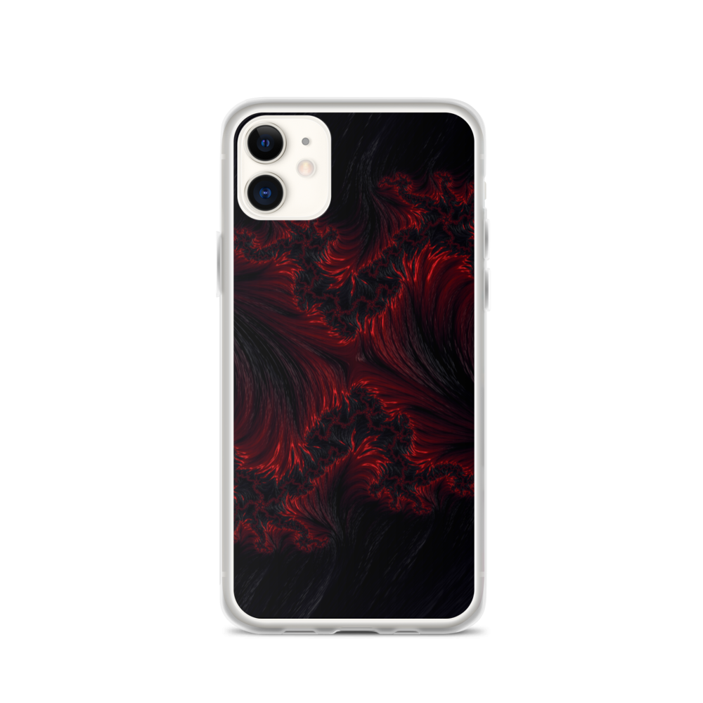 iPhone 11 Black Red Fractal Art iPhone Case by Design Express