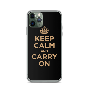 iPhone 11 Pro Keep Calm and Carry On (Black Gold) iPhone Case iPhone Cases by Design Express