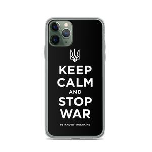 iPhone 11 Pro Keep Calm and Stop War (Support Ukraine) White Print iPhone Case by Design Express