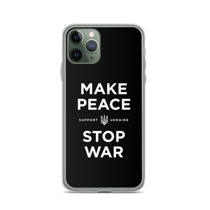 iPhone 11 Pro Make Peace Stop War (Support Ukraine) Black iPhone Case by Design Express
