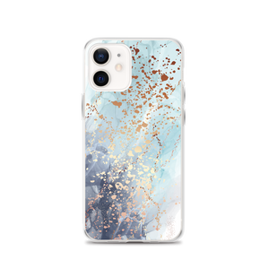 iPhone 12 Soft Blue Gold iPhone Case by Design Express