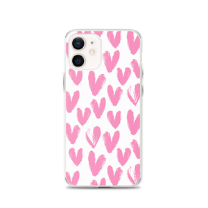 iPhone 12 Pink Heart Pattern iPhone Case by Design Express