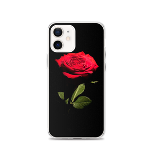 iPhone 12 Red Rose on Black iPhone Case by Design Express