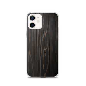 iPhone 12 Black Wood Print iPhone Case by Design Express
