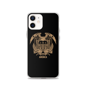 iPhone 12 United States Of America Eagle Illustration Reverse Gold iPhone Case iPhone Cases by Design Express