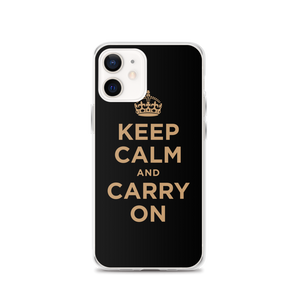 iPhone 12 Keep Calm and Carry On (Black Gold) iPhone Case iPhone Cases by Design Express