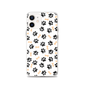 iPhone 12 Dog Paws and Bones Pattern Pattern iPhone Case by Design Express